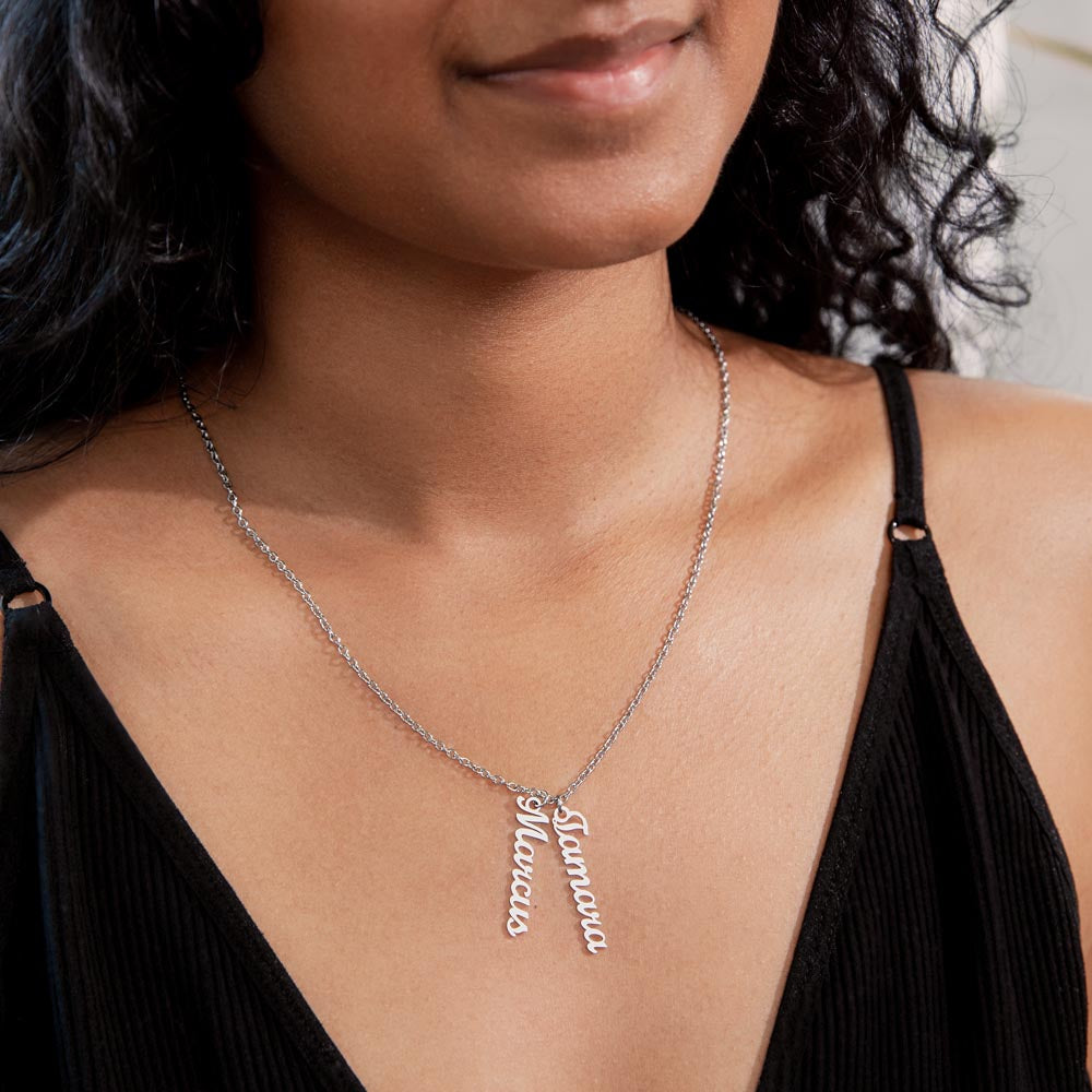 Multi Name Vertical Necklace