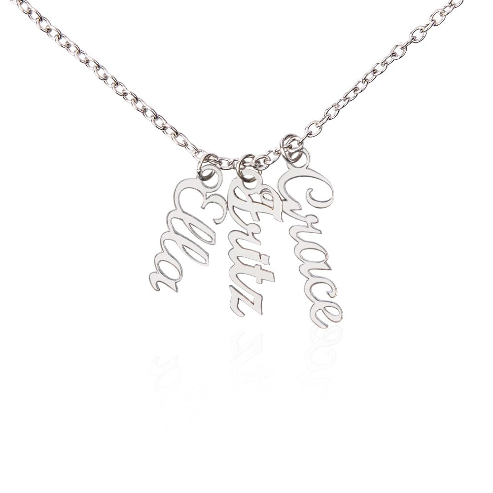 Multi Name Vertical Necklace
