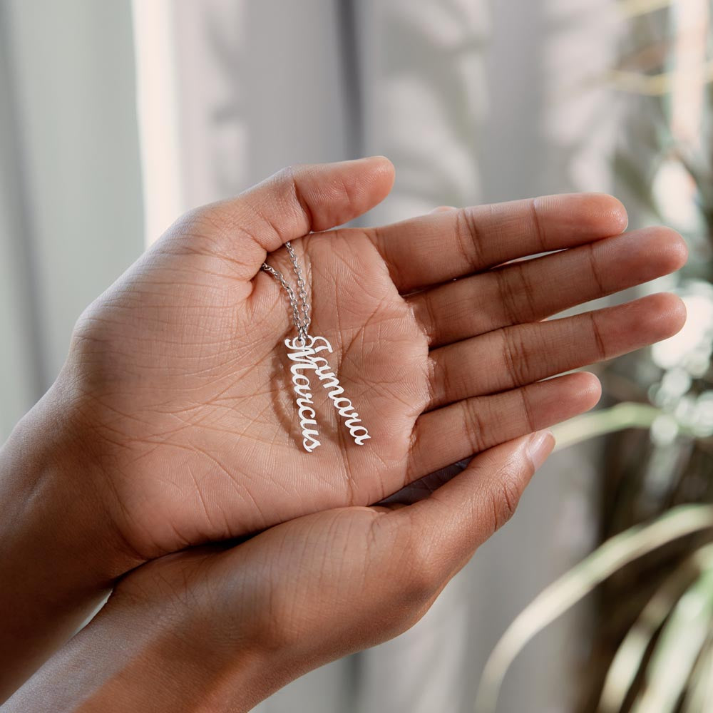 Multi Name Vertical Necklace