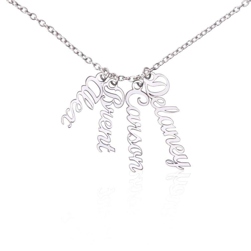 Multi Name Vertical Necklace