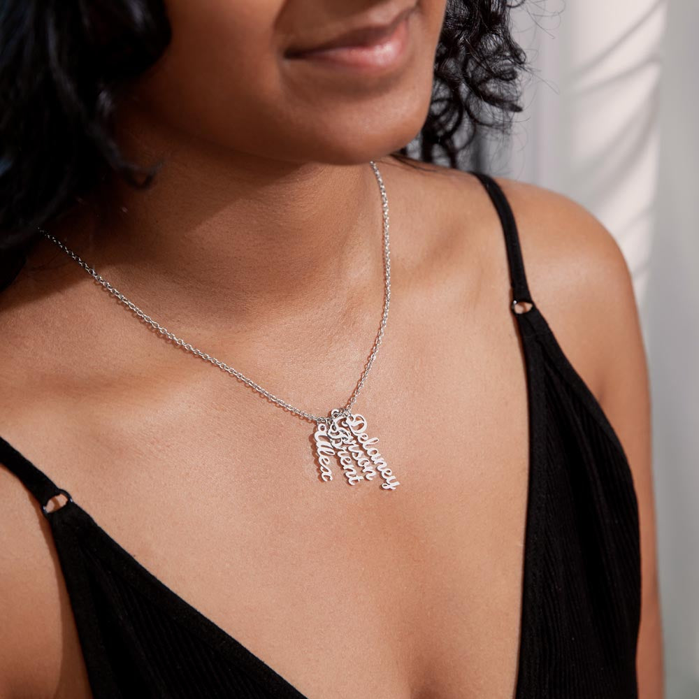 Multi Name Vertical Necklace