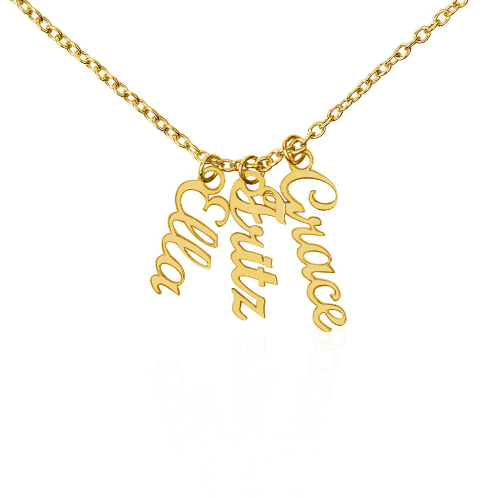 Multi Name Vertical Necklace