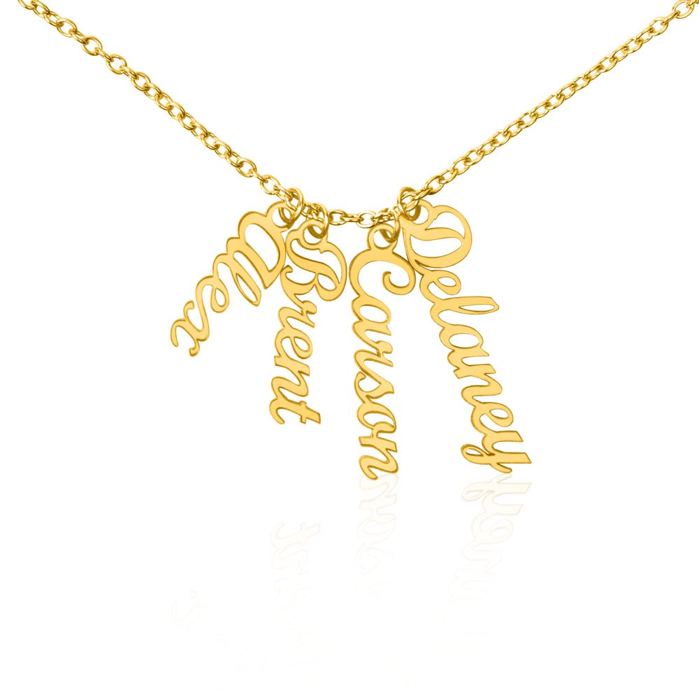 Multi Name Vertical Necklace