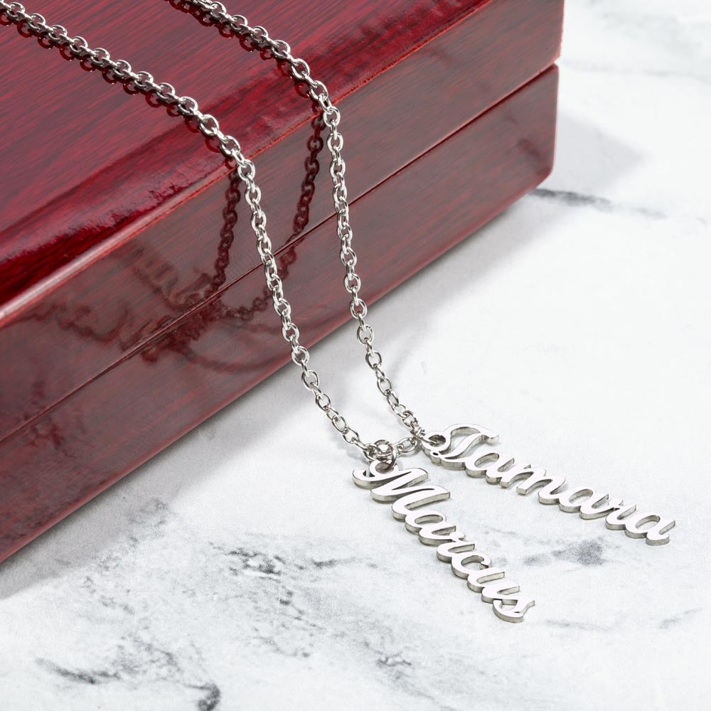 Multi Name Vertical Necklace