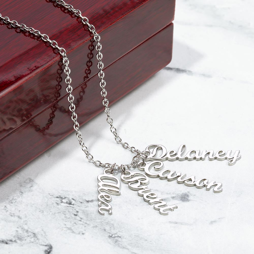 Multi Name Vertical Necklace