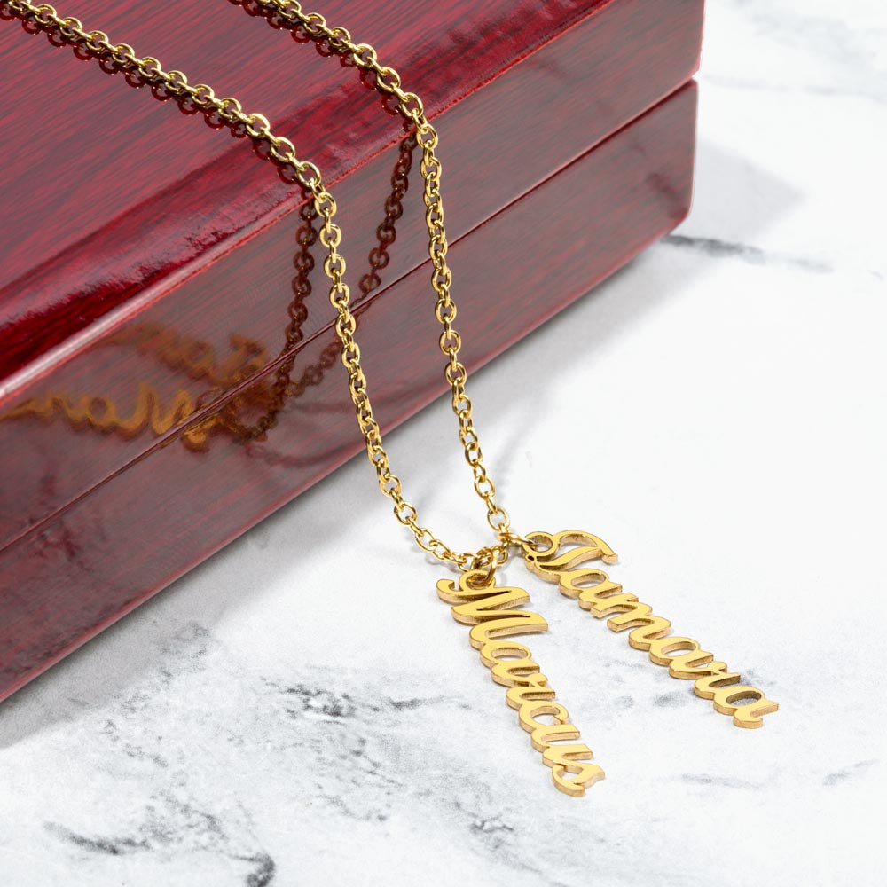 Multi Name Vertical Necklace