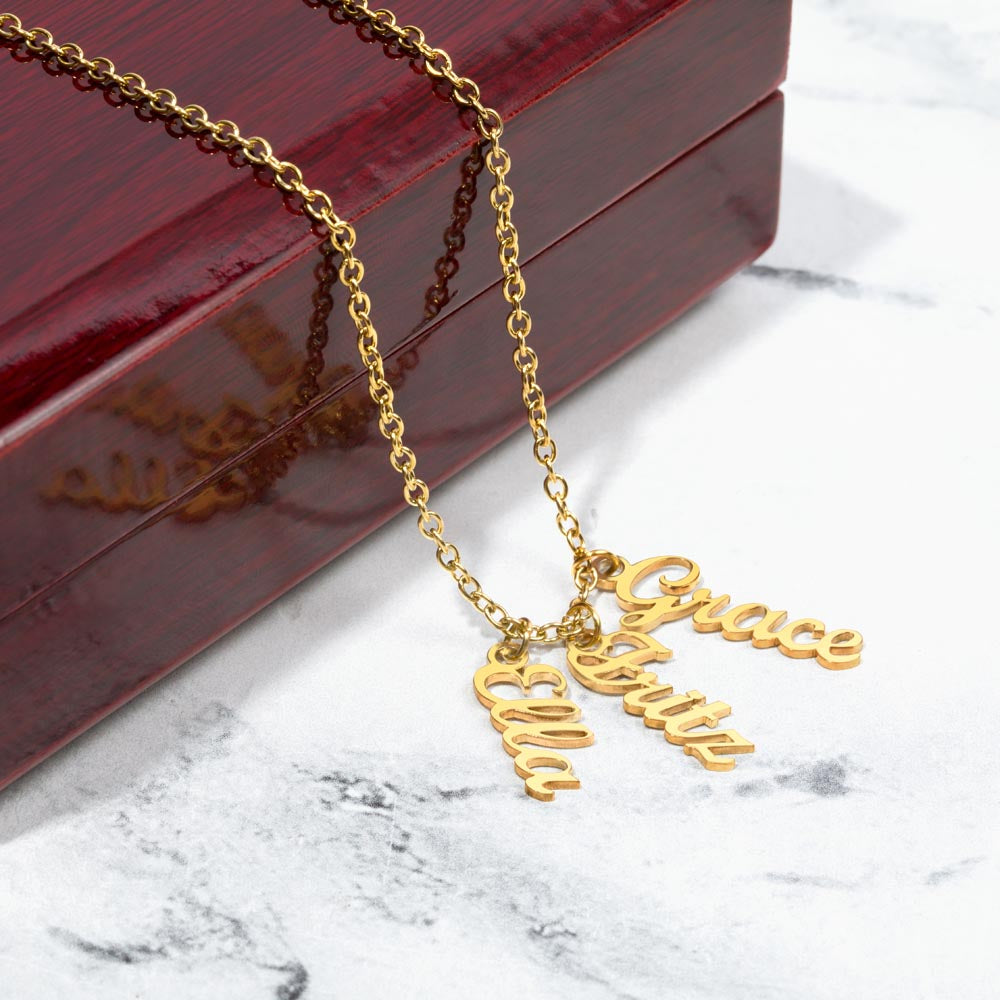 Multi Name Vertical Necklace