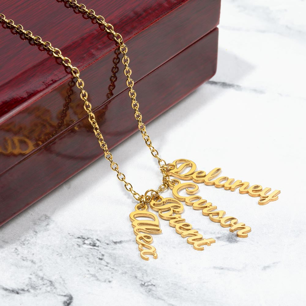 Multi Name Vertical Necklace