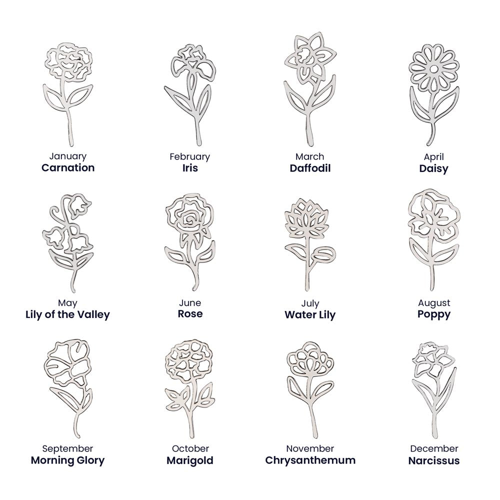 Custom Flower Name Necklace