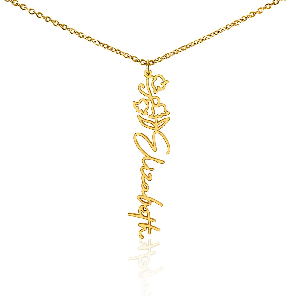 Custom Flower Name Necklace