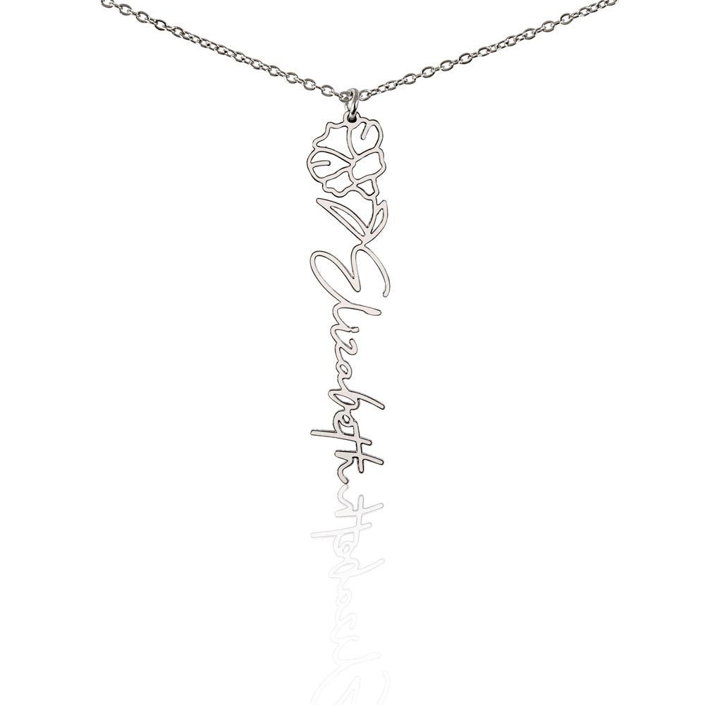 Custom Flower Name Necklace