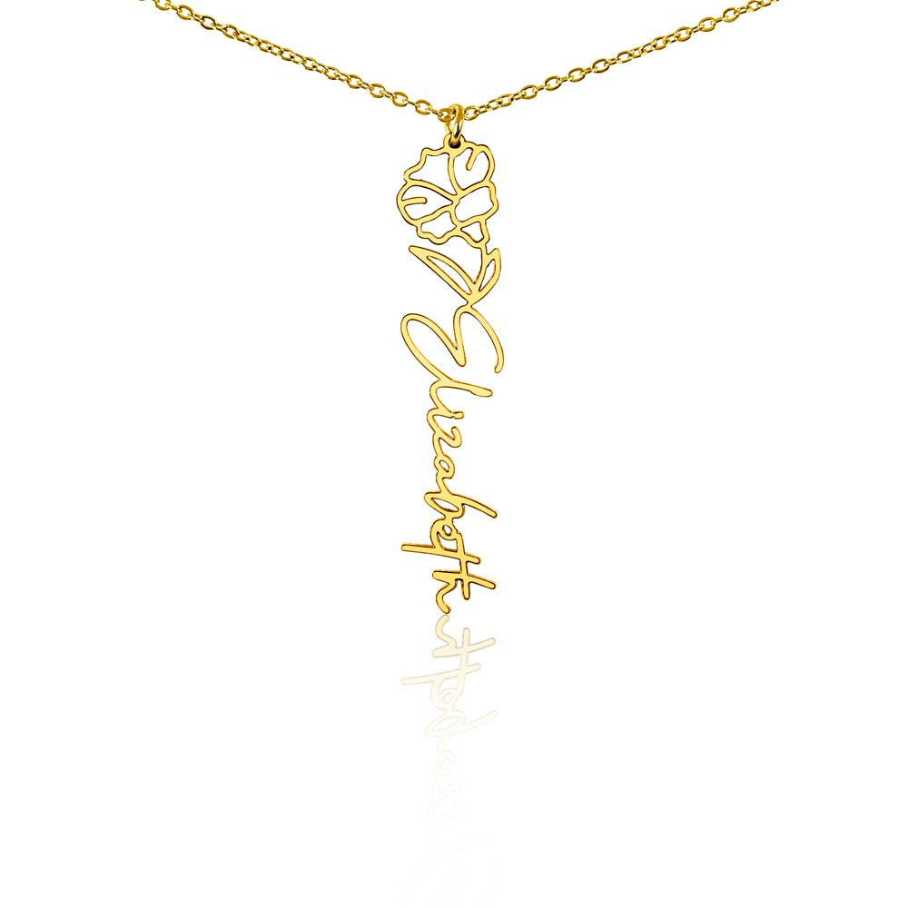Custom Flower Name Necklace