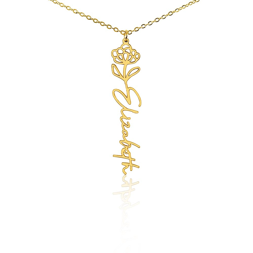 Custom Flower Name Necklace