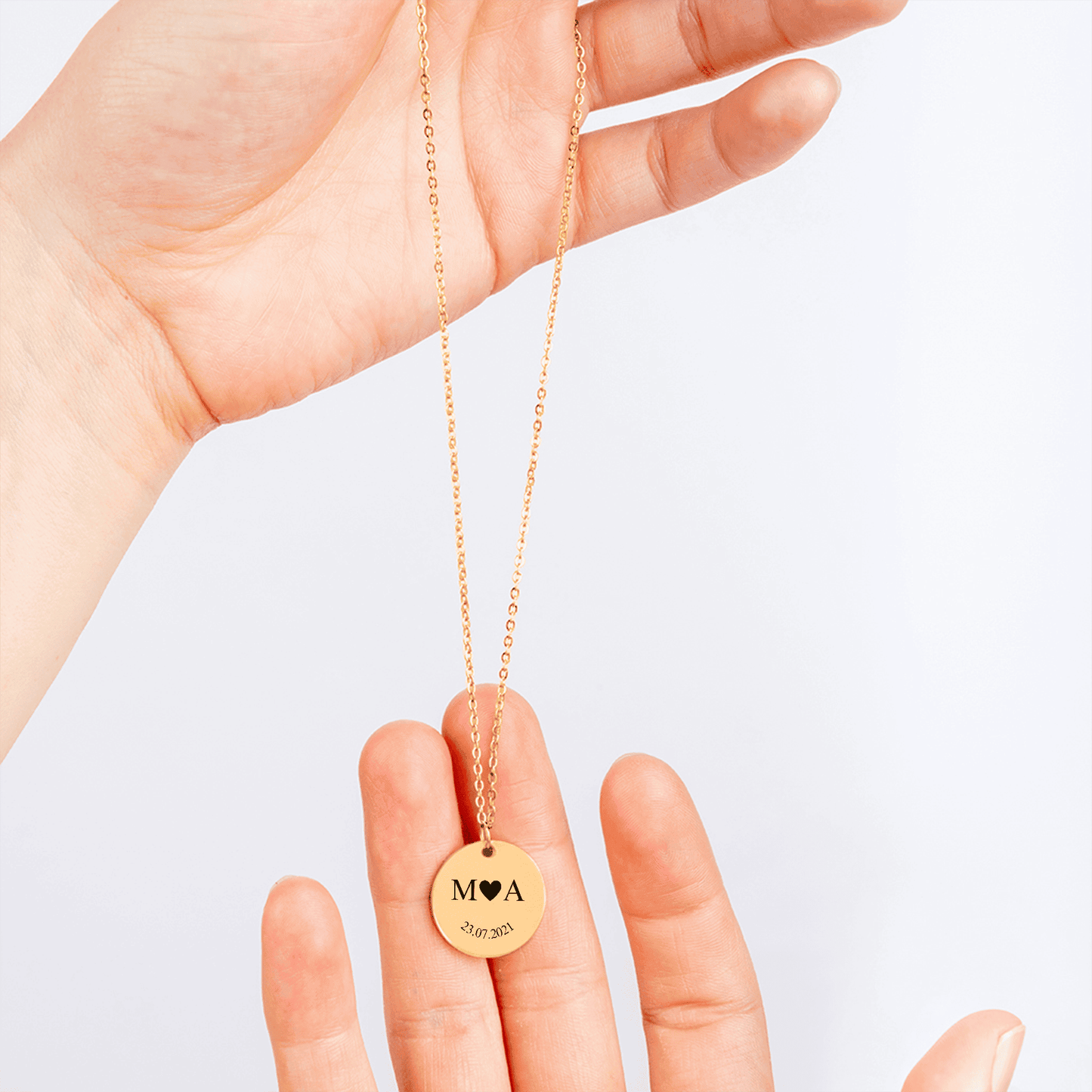 Etched In Time Initials Necklace