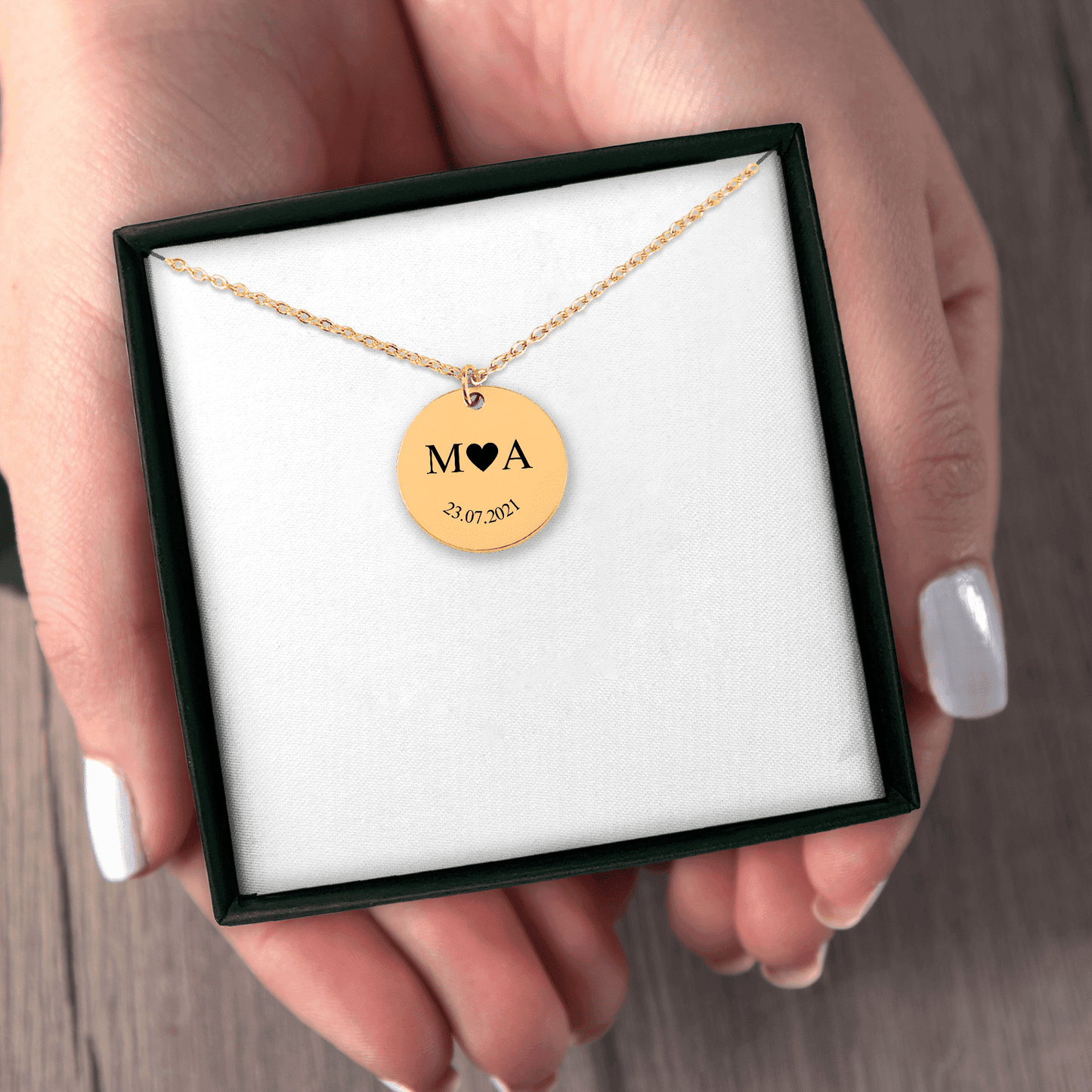 Etched In Time Initials Necklace