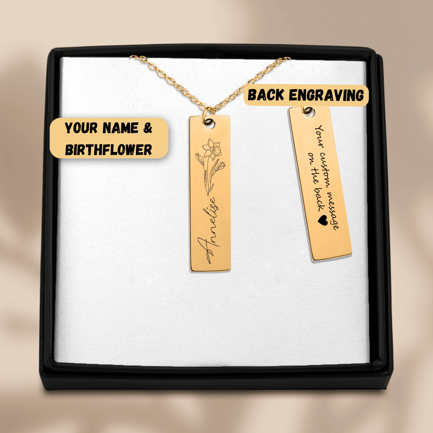 Name & Birthflower Necklace