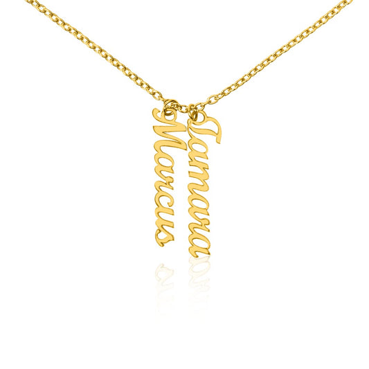 Multi Name Vertical Necklace