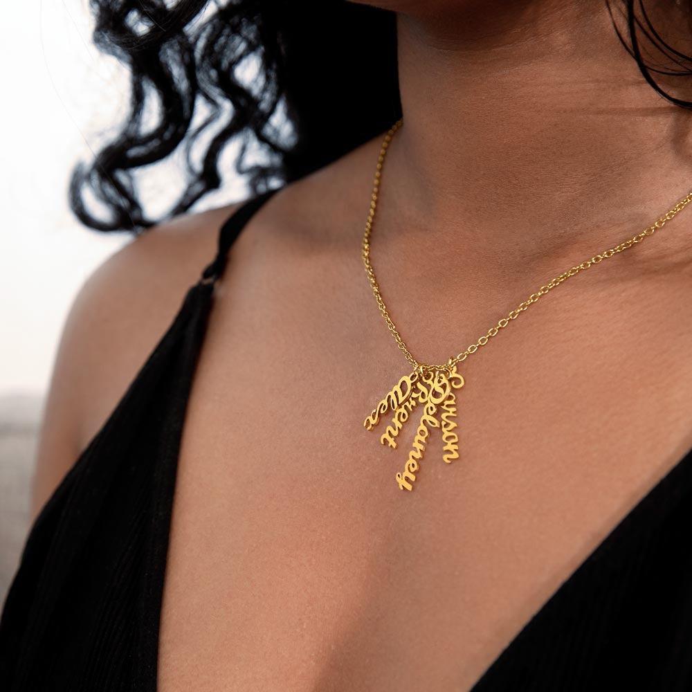 Multi Name Vertical Necklace