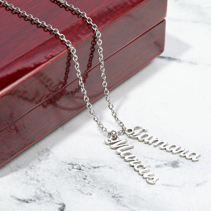 Multi Name Vertical Necklace