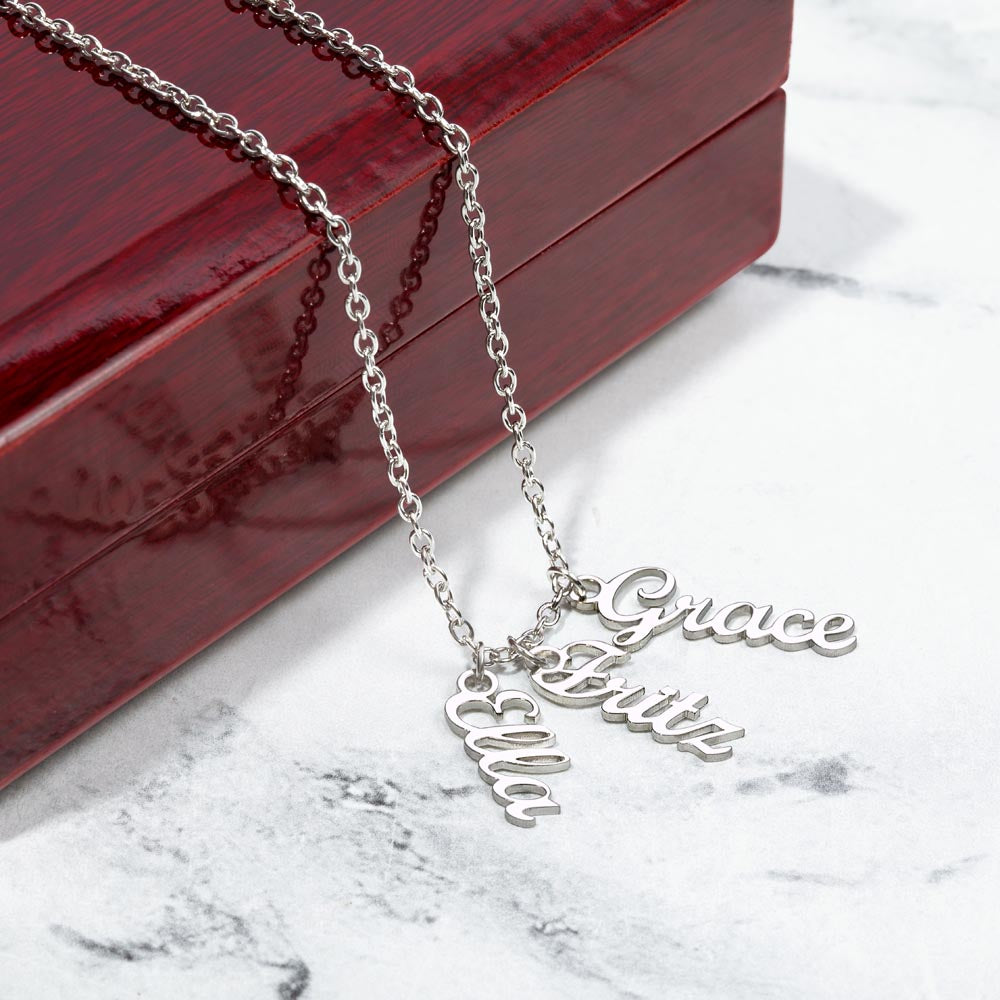 Multi Name Vertical Necklace