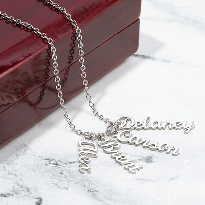 Multi Name Vertical Necklace