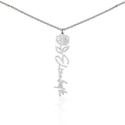 Custom Flower Name Necklace