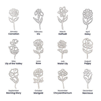 Custom Flower Name Necklace