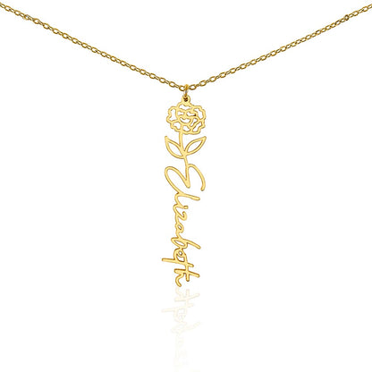 Custom Flower Name Necklace