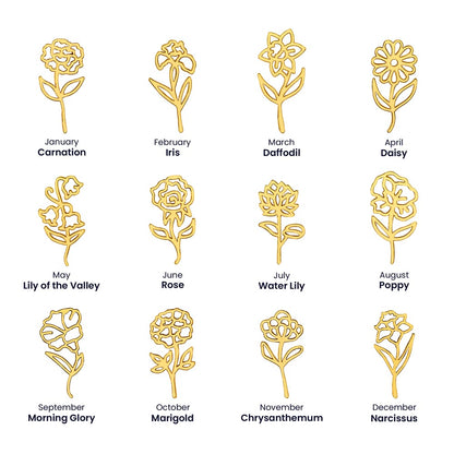 Custom Flower Name Necklace