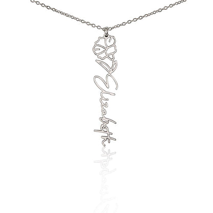 Custom Flower Name Necklace