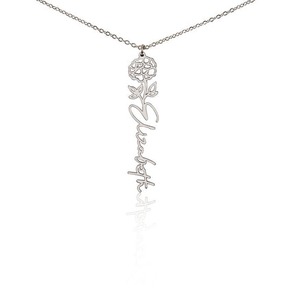 Custom Flower Name Necklace