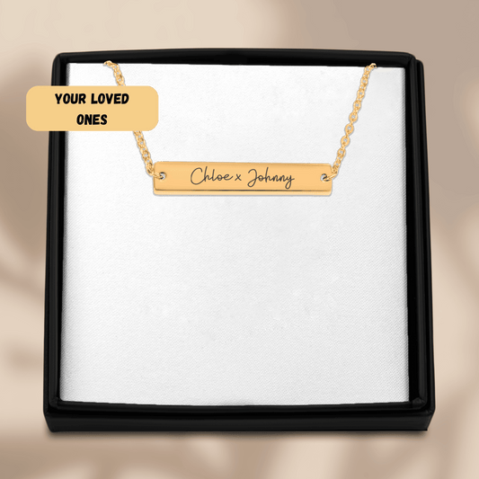 Name Tag Horizontal Bar Necklace