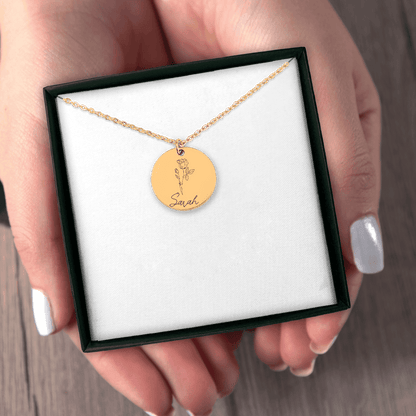 Name & Birth Flower Necklace