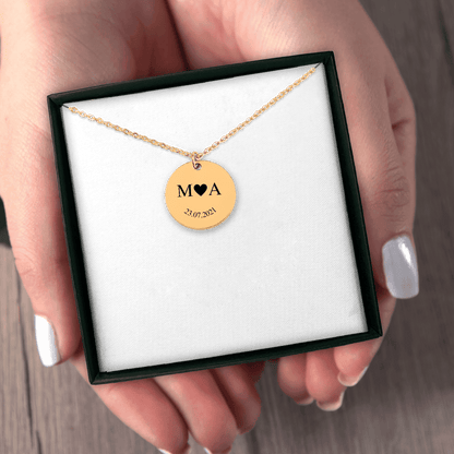 Etched In Time Initials Necklace