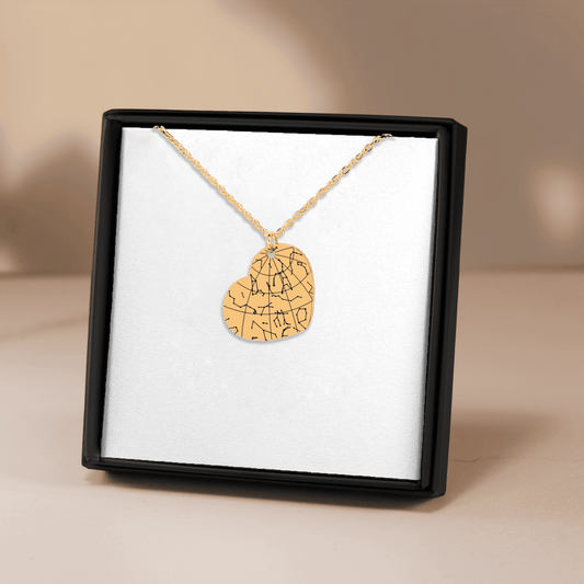 Star Map Heart Necklace