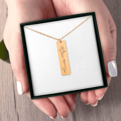 Name & Birthflower Necklace